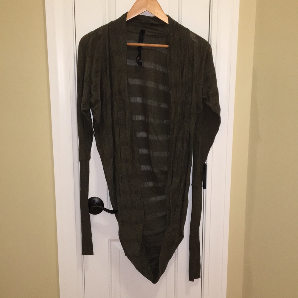 Improvd brown cotton cocoon striped sweater | Size S